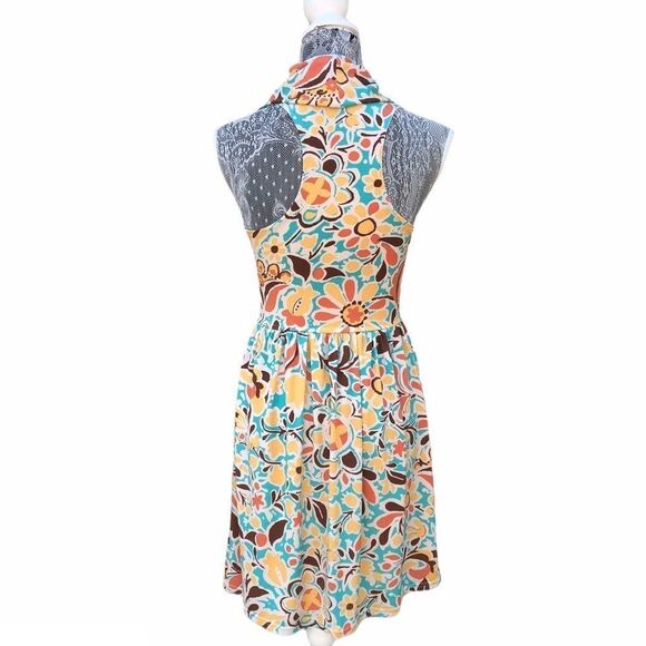 Judith March Retro Floral Print Cowl Neck Dress Size Small - Picture 3 of 7
